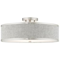 Park Ridge 3 Light Brushed Nickel Semi Flush