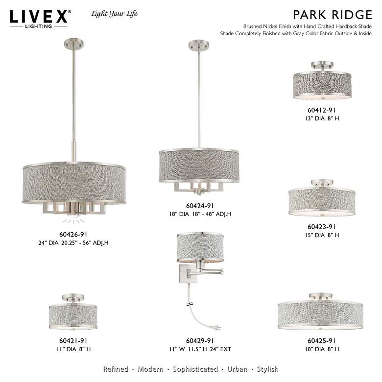 Image 3 Park Ridge 3 Light Brushed Nickel Semi Flush more views