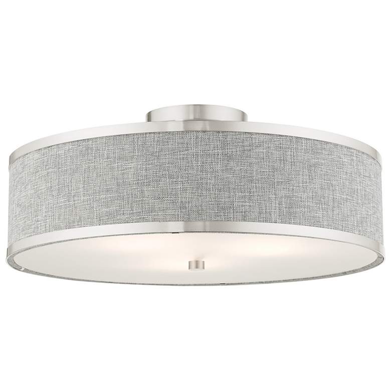 Image 5 Park Ridge 3 Light Brushed Nickel Semi Flush more views