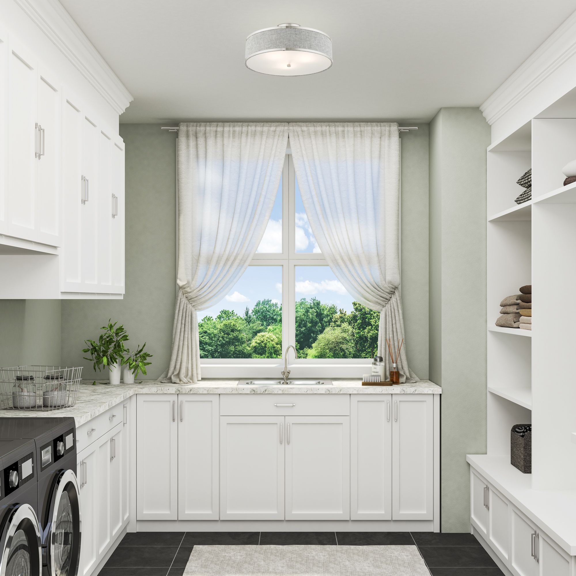 Park Ridge 3 Light Brushed Nickel Semi Flush