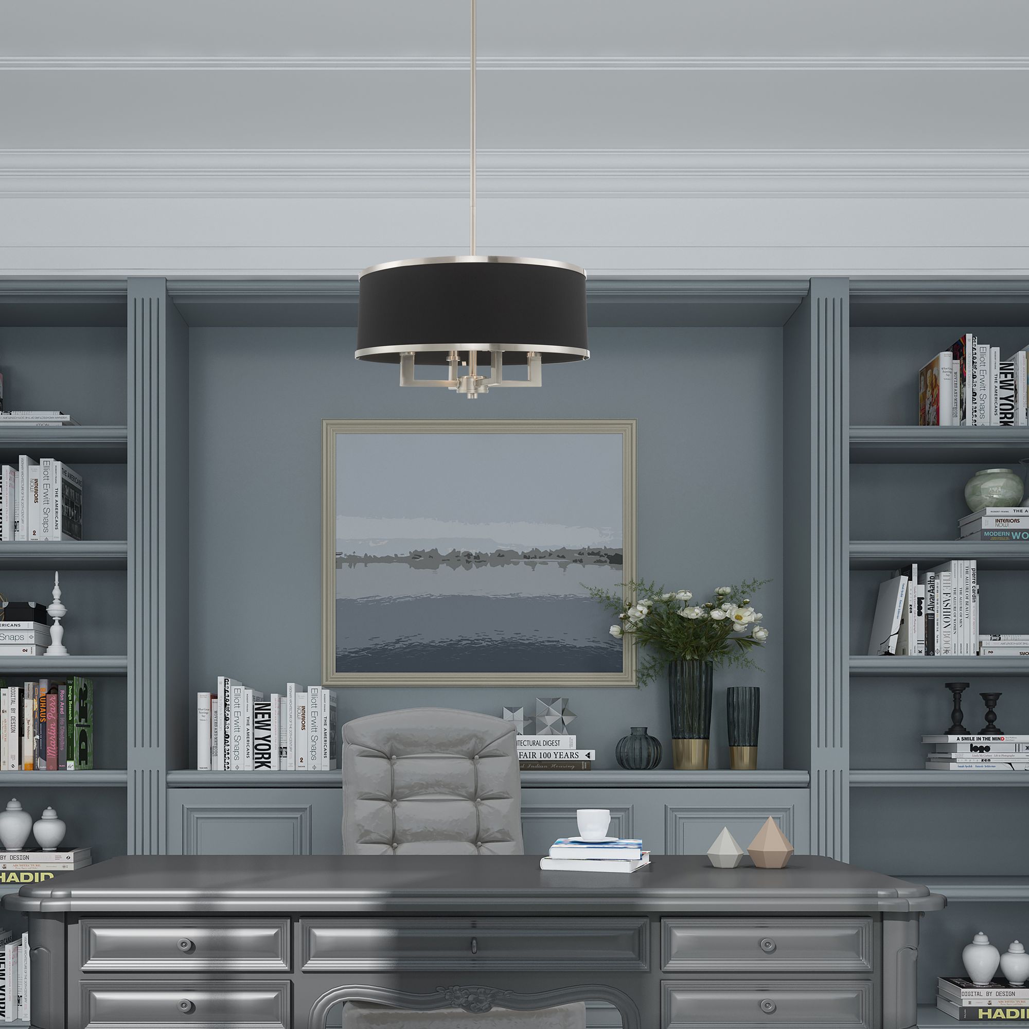 Park Ridge 4 Light Brushed Nickel Pendant Chandelier