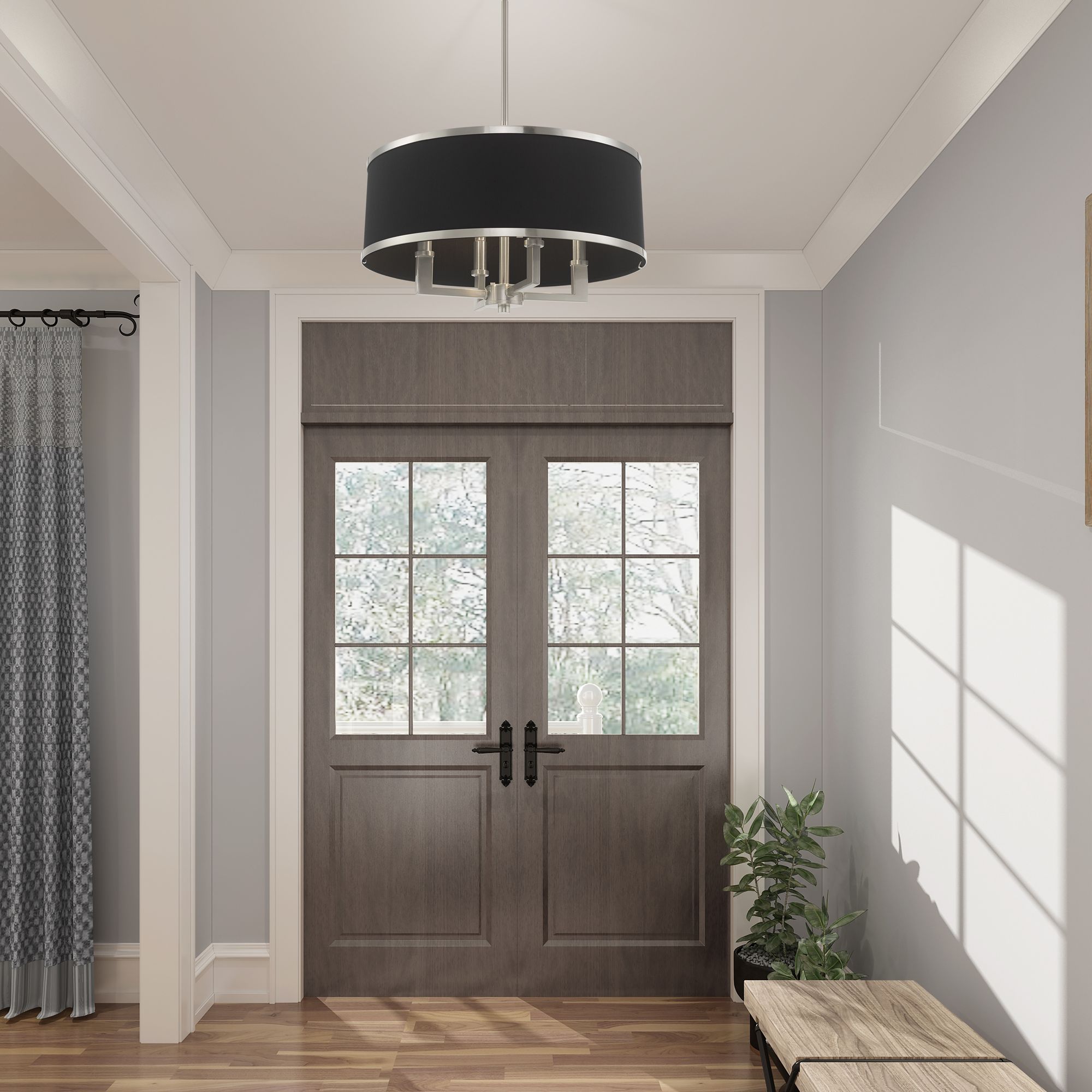 Park Ridge 4 Light Brushed Nickel Pendant Chandelier