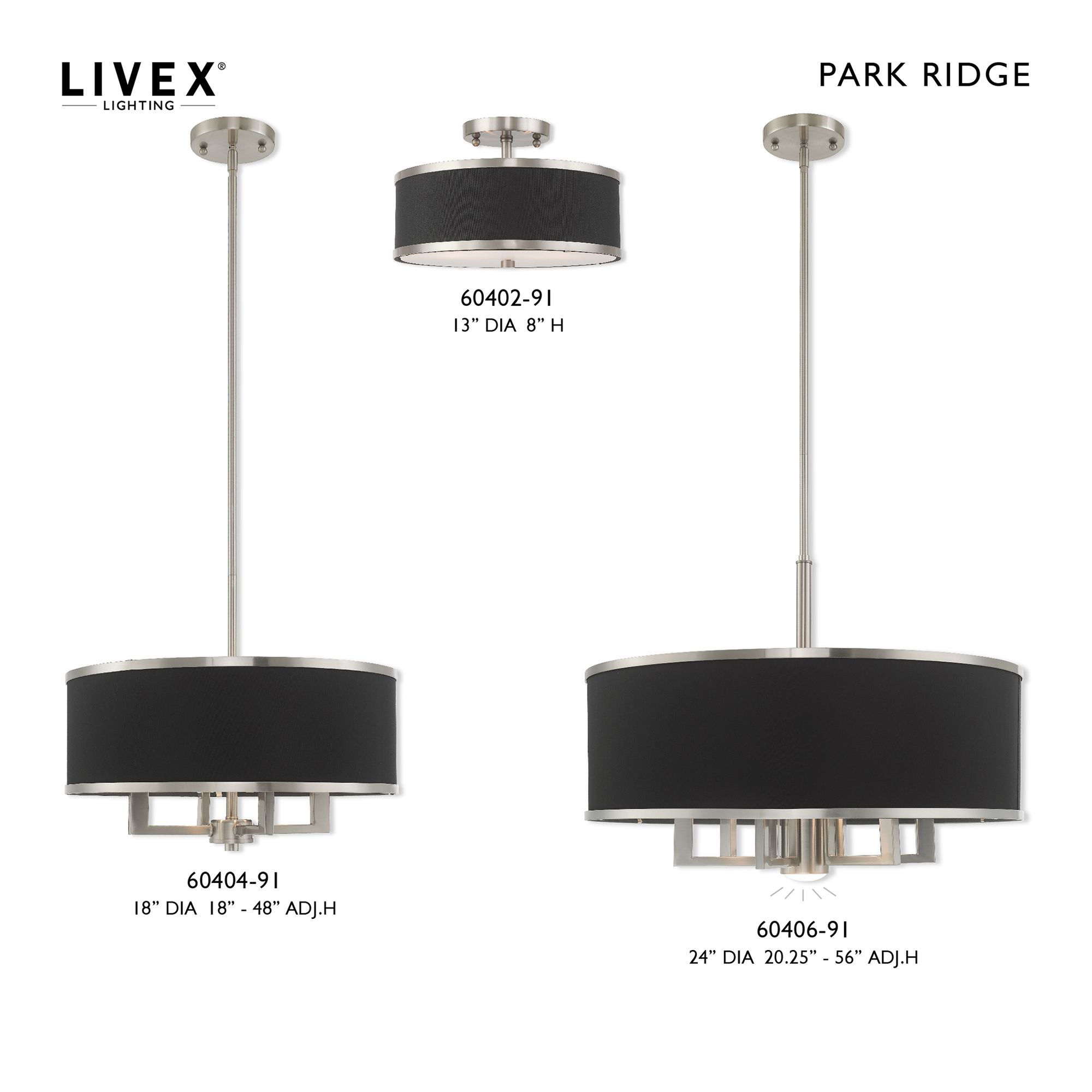 Park Ridge 4 Light Brushed Nickel Pendant Chandelier