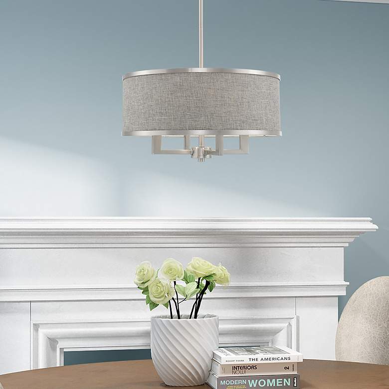 Image 1 Park Ridge 4 Light Brushed Nickel Pendant Chandelier