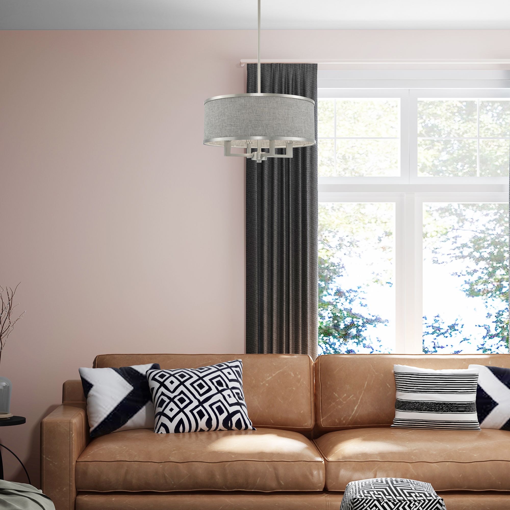 Park Ridge 4 Light Brushed Nickel Pendant Chandelier