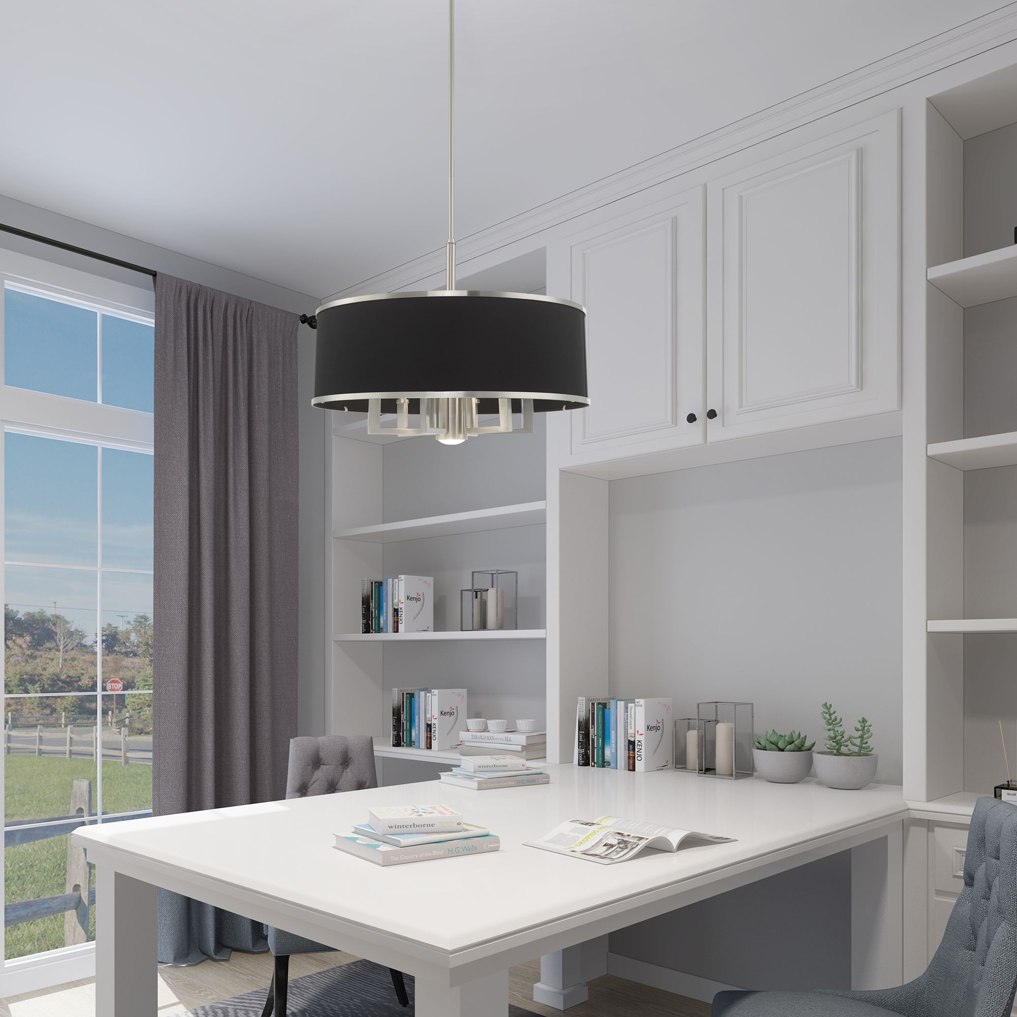 Park Ridge 7 Light Brushed Nickel Pendant Chandelier