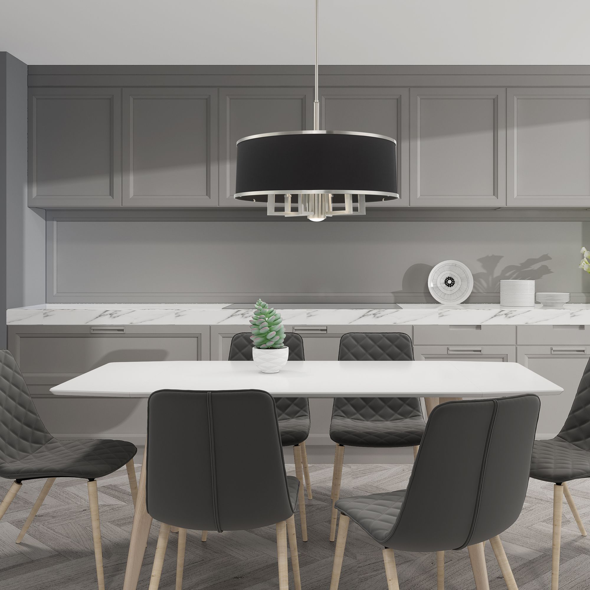 Park Ridge 7 Light Brushed Nickel Pendant Chandelier