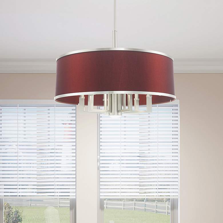 Image 1 Park Ridge 7 Light Brushed Nickel Pendant Chandelier