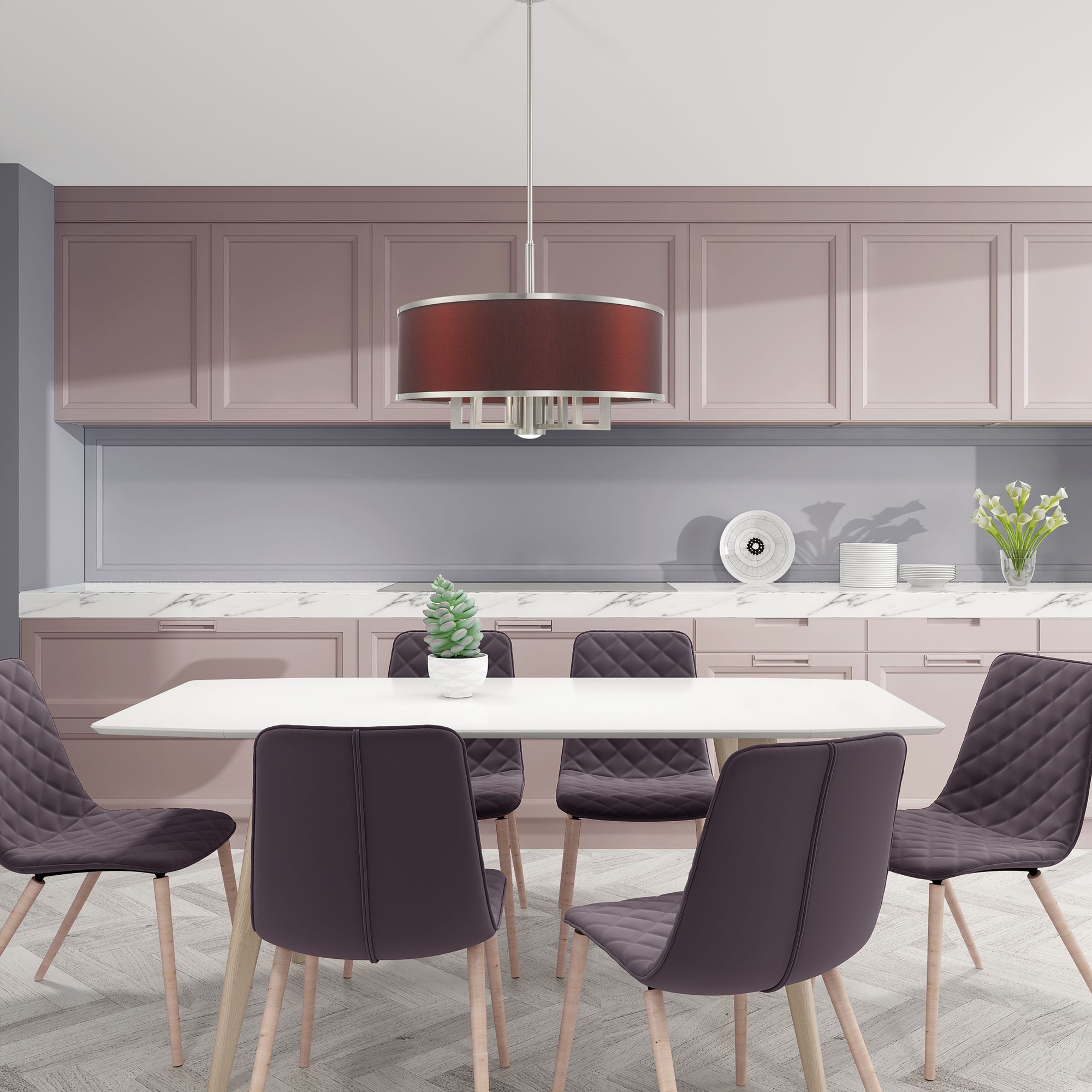 Park Ridge 7 Light Brushed Nickel Pendant Chandelier