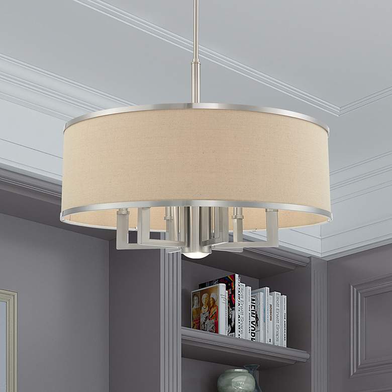 Image 1 Park Ridge 7 Light Brushed Nickel Pendant Chandelier