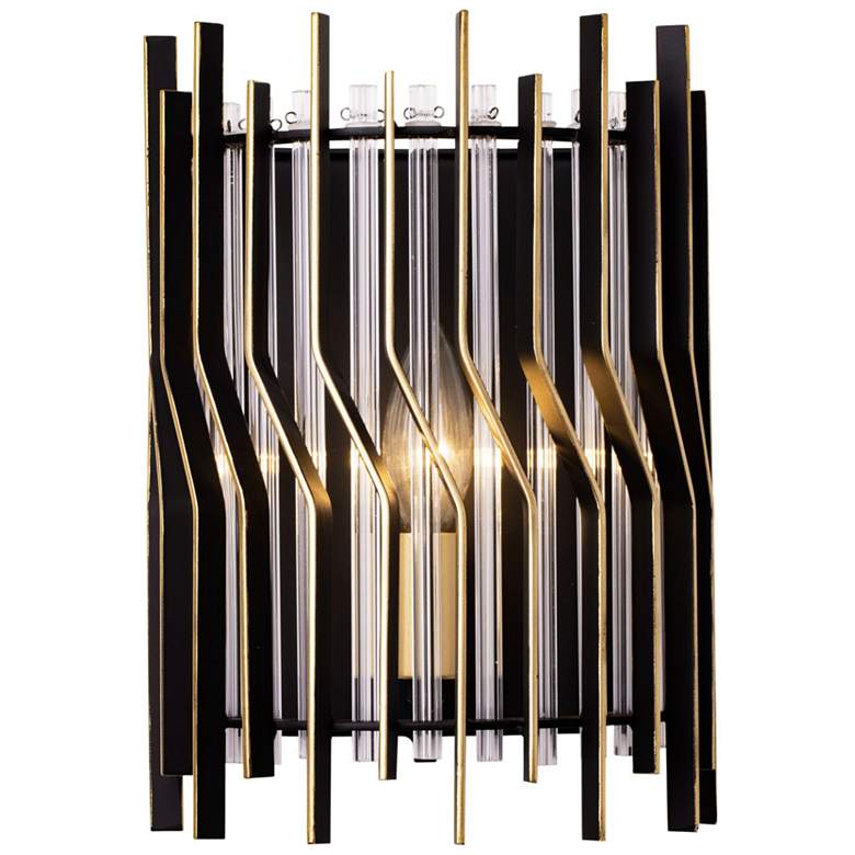 Image 1 Park Row 1-Lt Sconce - Matte Black/French Gold