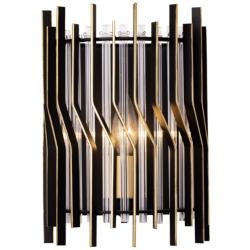 Park Row 1-Lt Sconce - Matte Black/French Gold