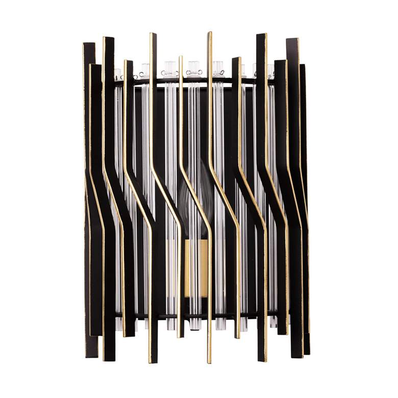 Image 5 Park Row 1-Lt Sconce - Matte Black/French Gold more views