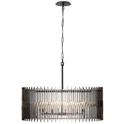 Park Row 10-Lt Pendant - Matte Black/French Gold
