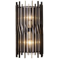 Park Row 2-Lt Sconce - Matte Black/French Gold