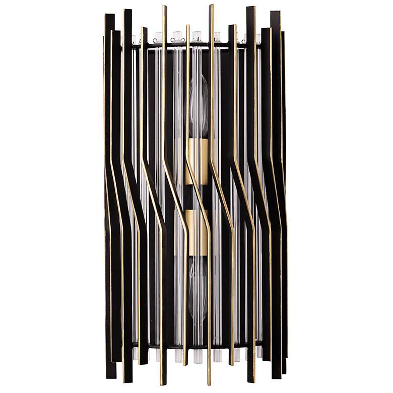 Image 3 Park Row 2-Lt Sconce - Matte Black/French Gold more views
