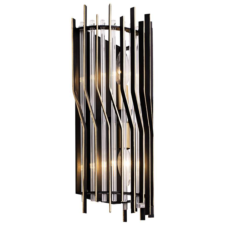 Image 4 Park Row 2-Lt Sconce - Matte Black/French Gold more views