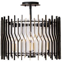 Park Row 4-Lt Semi-Flush - Matte Black/French Gold