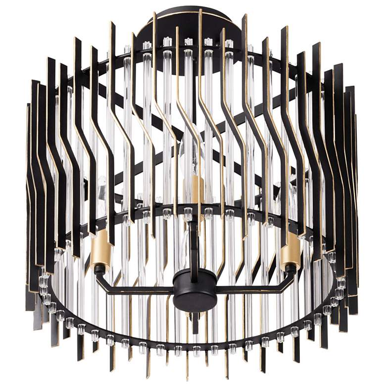 Image 4 Park Row 4-Lt Semi-Flush - Matte Black/French Gold more views