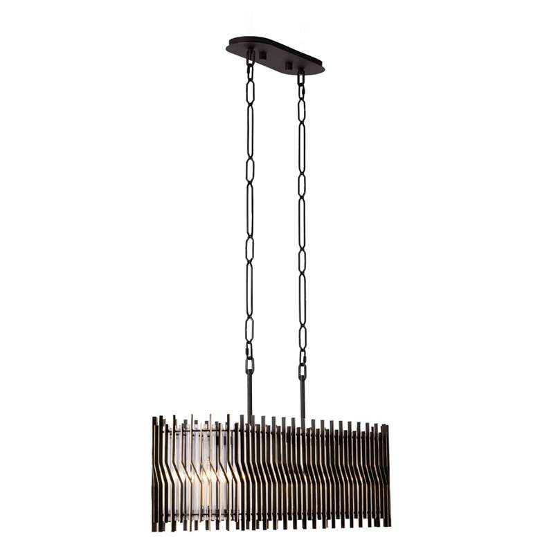 Image 3 Park Row 5-Lt Linear Pendant - Matte Black/French Gold more views