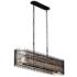 Park Row 6-Lt Linear Pendant - Matte Black/French Gold