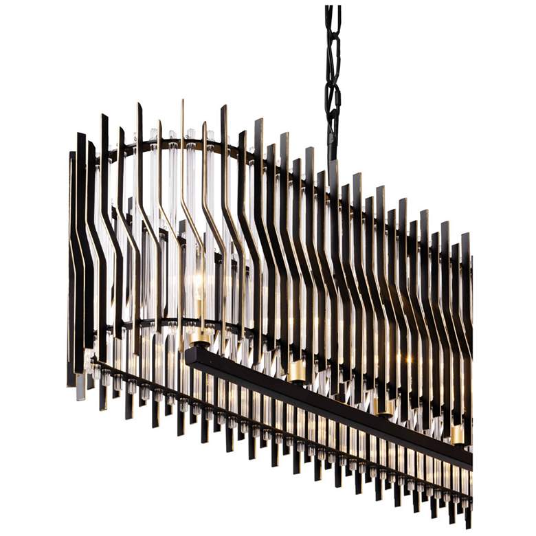 Image 3 Park Row 6-Lt Linear Pendant - Matte Black/French Gold more views