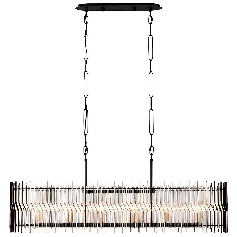 Image 4 Park Row 6-Lt Linear Pendant - Matte Black/French Gold more views