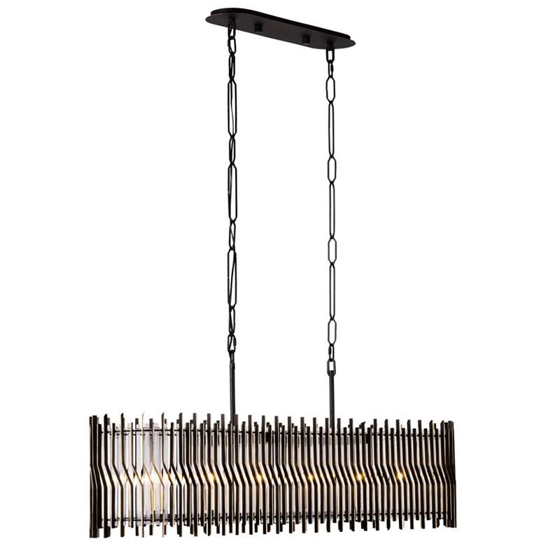 Image 5 Park Row 6-Lt Linear Pendant - Matte Black/French Gold more views