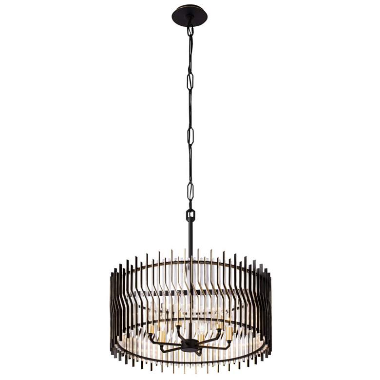 Image 3 Park Row 6-Lt Pendant - Matte Black/French Gold more views
