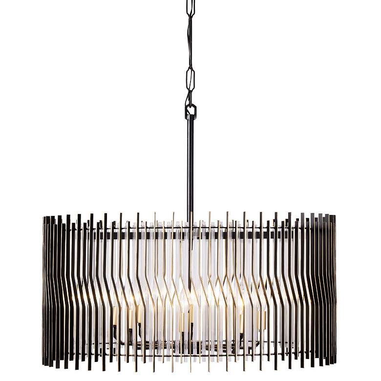Image 1 Park Row 8-Lt Pendant - Matte Black/French Gold