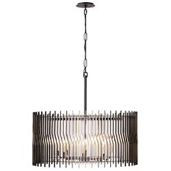 Park Row 8-Lt Pendant - Matte Black/French Gold