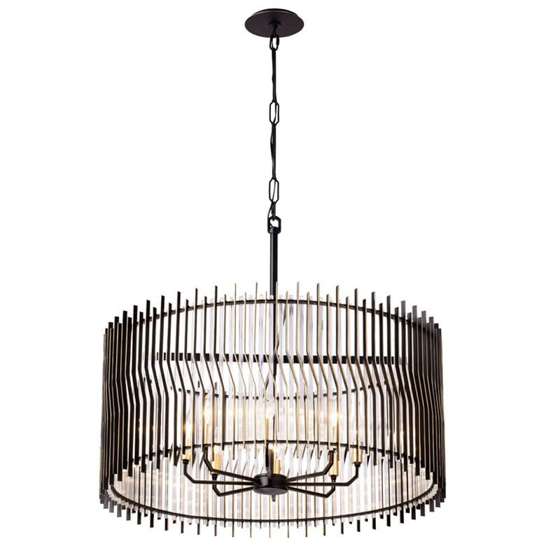Image 3 Park Row 8-Lt Pendant - Matte Black/French Gold more views