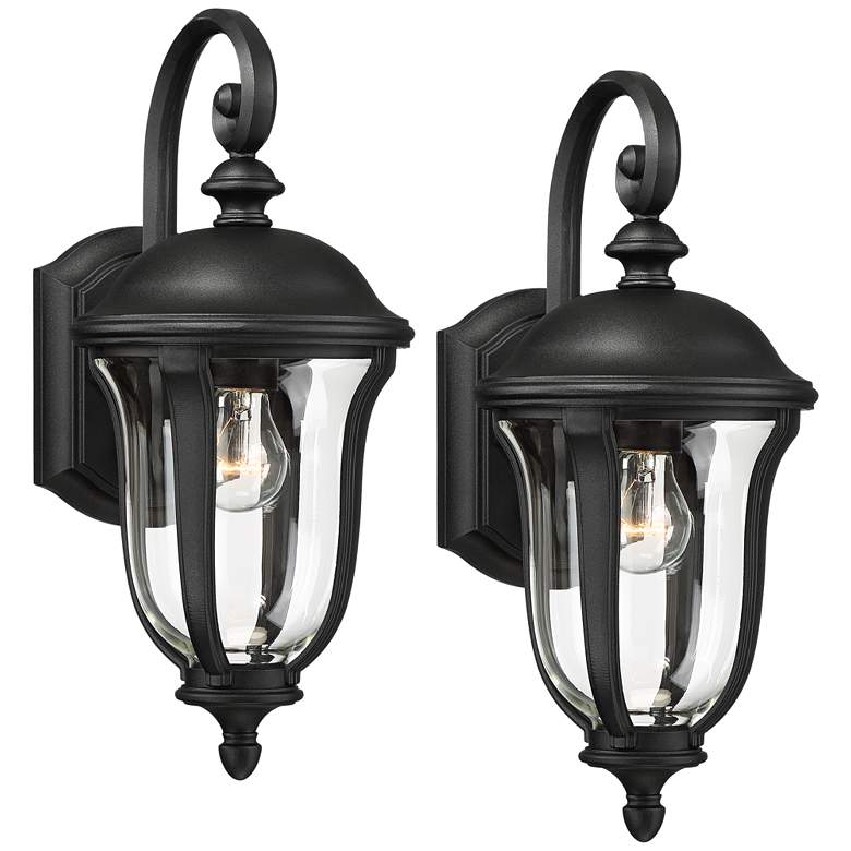 Image 2 Park Sienna 16 3/4" High Black Outdoor Wall Light Set of 2