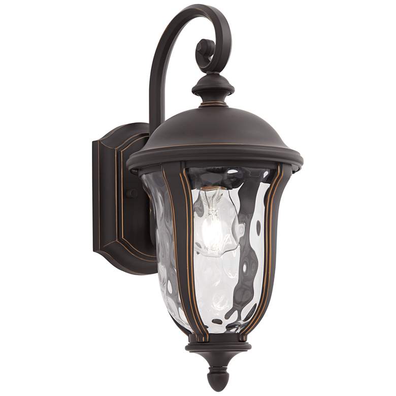 Image 2 Park Sienna 16 3/4 inch High Bronze and Glass Outdoor Wall Light