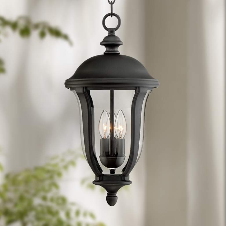 Image 1 Park Sienna 20 inch High Traditional Black Finish Outdoor Hanging Light