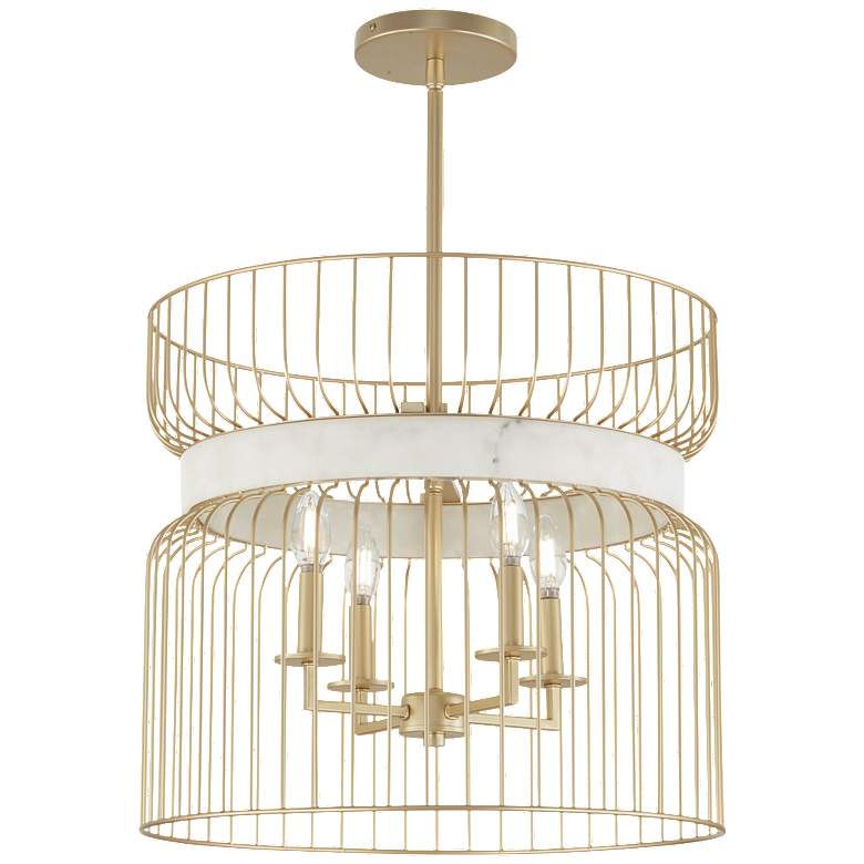 Image 1 Park Slope 20" Wide Nouveau Gold 4-Light Pendant
