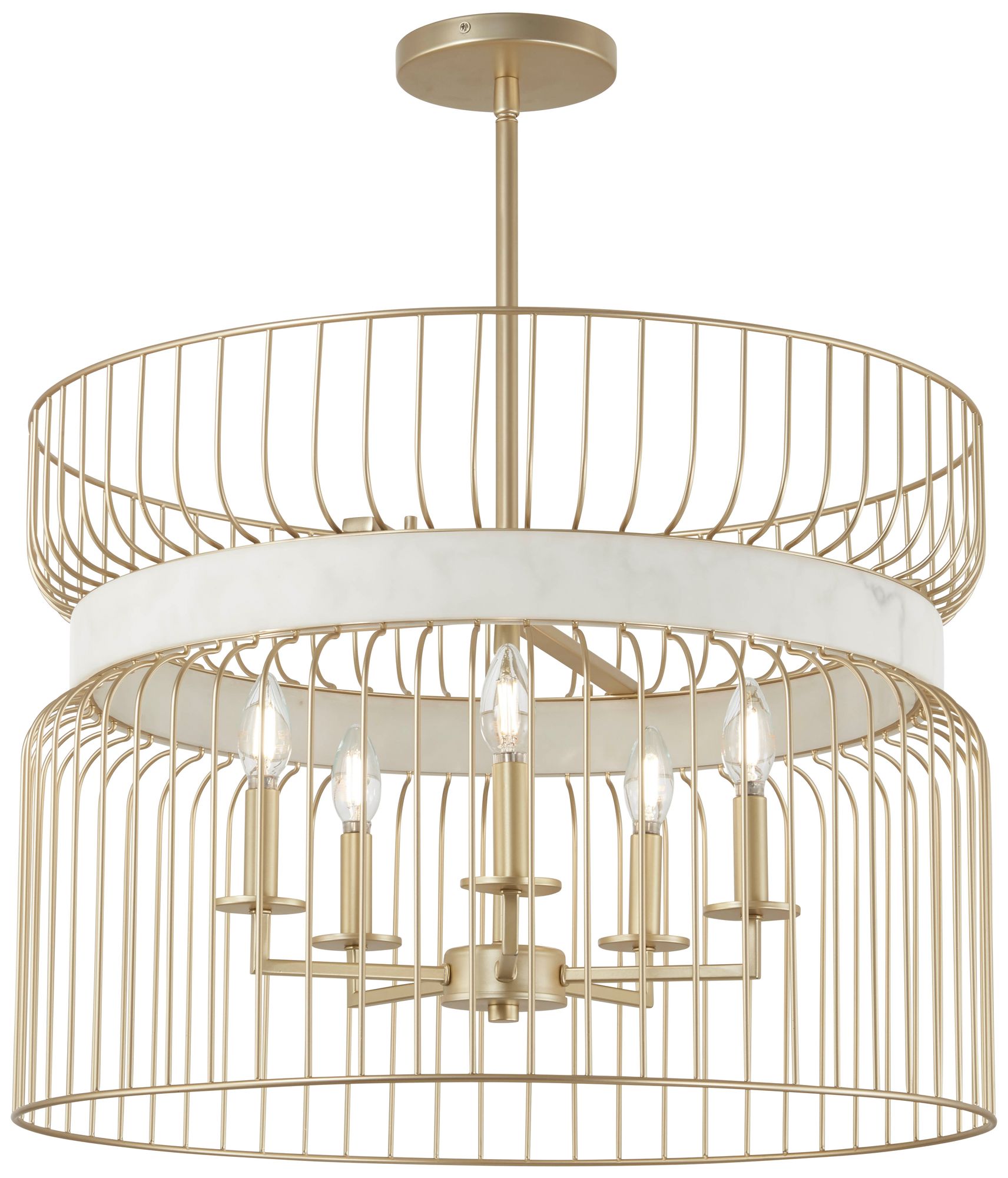 Park Slope 25" Wide Nouveau Gold 5-Light Pendant