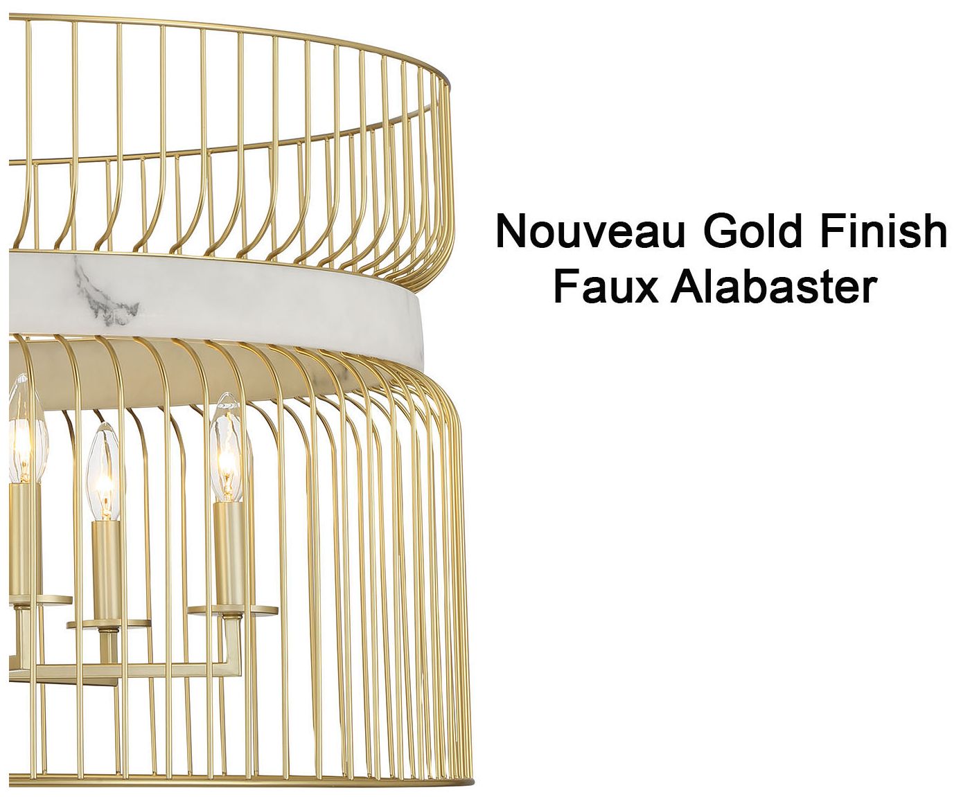 Image 6 Park Slope 30" Wide Nouveau Gold 6-Light Pendant more views