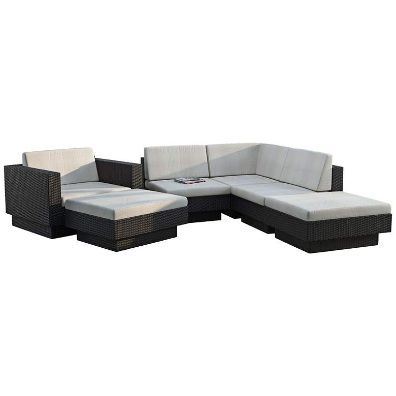 Image 1 Park Terrace Black Weave 6-Piece Modular Patio Seating Set