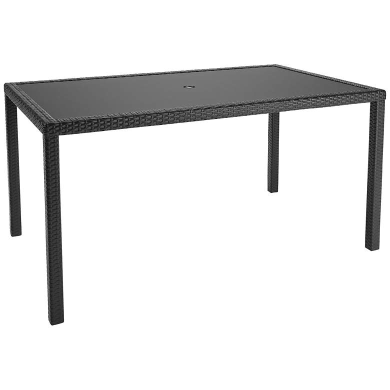 Image 1 Park Terrace Charcoal Weave Rectangle Patio Dining Table