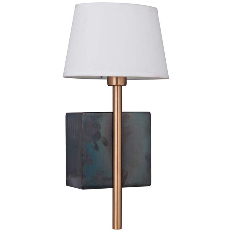 Image 1 Parker 15" High Fired Steel and Satin Brass Wall Sconce
