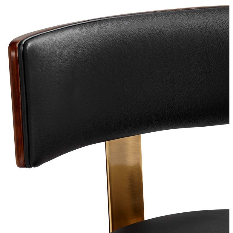 Image 5 Parker 25 1/2 inch Black Leather and Gold Modern Counter Stool more views