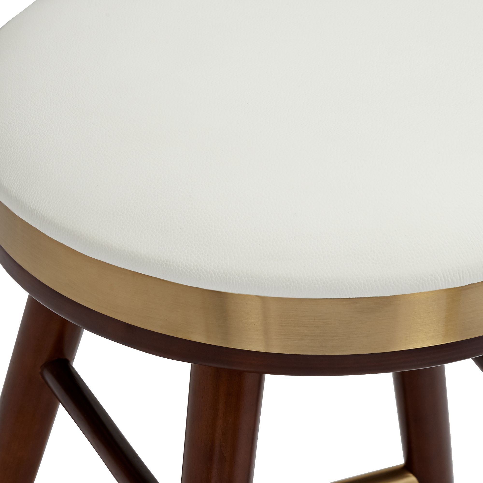 Image 2 Parker 26" Modern Backless White and Gold Counter Stool Set of 2 more views