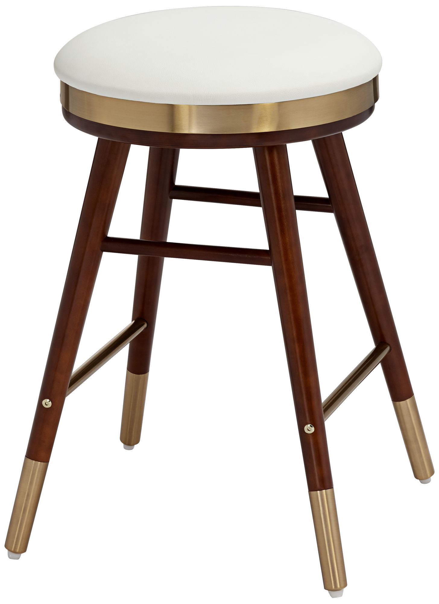 Image 5 Parker 26" Modern Backless White and Gold Counter Stool Set of 2 more views
