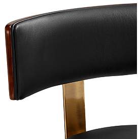 Image5 of Parker 27 3/4" Black Leather and Gold Modern Counter Stool more views