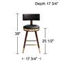 Parker 27 3/4" Black Leather and Gold Modern Counter Stool in scene