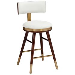 Parker 27 3/4&quot; High White Leather Counter Stool