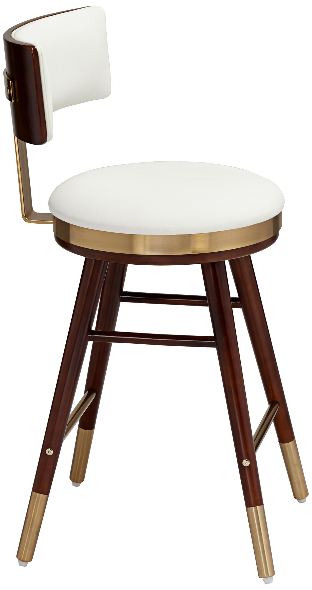 Parker 27 3/4" White Leather Counter Stools Set of 2 in scene