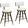 3_Parker 27 3/4" White Leather Counter Stools Set of 2
