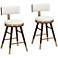 Parker 27 3/4" White Leather Counter Stools Set of 2